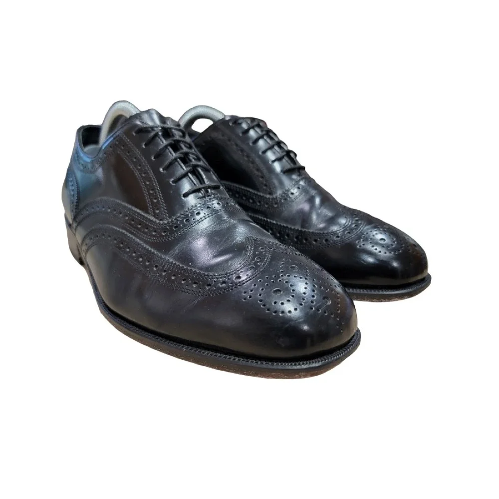 Florsheim Men's Lexington‎ Oxford Wingtip Brogue Dress Shoe Black Sz 9.5 3E